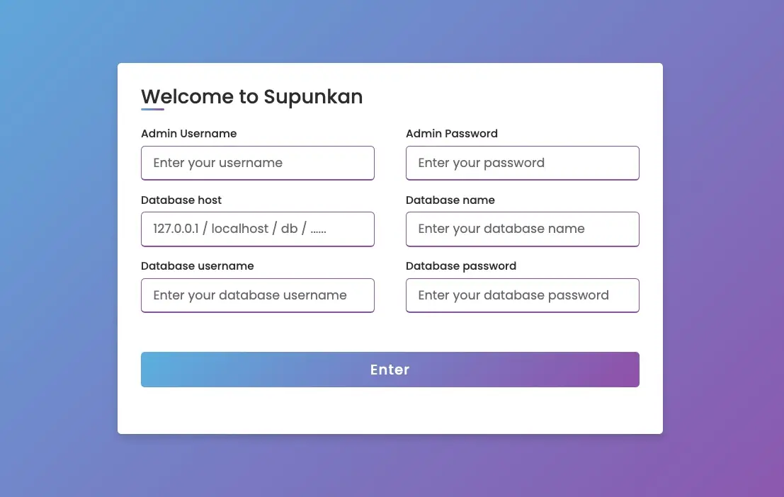Open browser to http://127.0.0.1:8000 supunkan.com